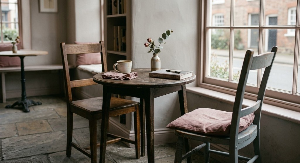Two empty chairs at a table in soft light — on friendship loss and grief