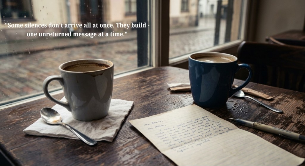 "Some silences don't arrive all at once. They build — one unreturned message at a time."